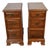 1930s Pair of English Chippendale Walnut Nightstands / Bedside Tables For Sale