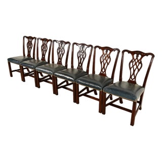 Councill Craftsmen Georgian Carved Mahogany Dining Chairs, Set of Six For Sale