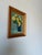 Charming Vintage impressionist abstract still life oil painting on artistic canvas board of a bouquet of yellow flowers in...
