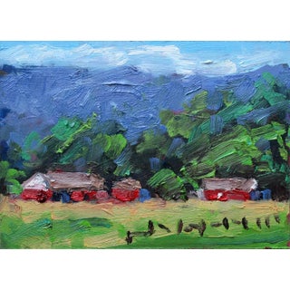 Quiet Places & Farms — Reno Nevada Farm - Impressionist Style Landscape Oil Painting For Sale