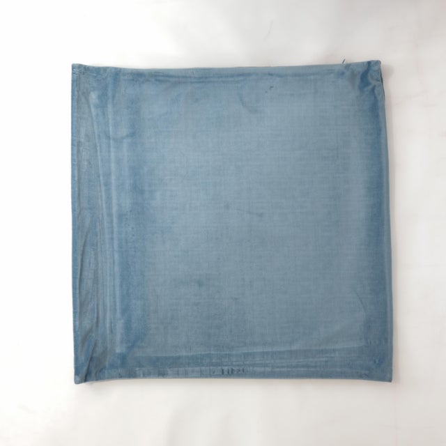 Contemporary 20x20" Woven Faux Leather Cushion Cover - Slate Blue For Sale - Image 3 of 8
