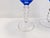 Vintage Blue Crystal Wine Glasses, 1970s, Set of 7 For Sale - Image 4 of 5