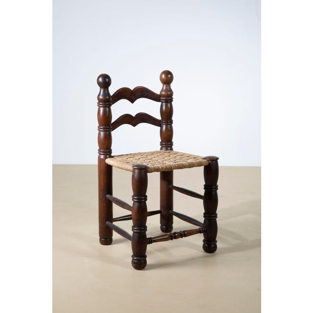 1940s Woven Straw Dining Chairs in the style of Charles Dudouyt, France, 1940s, Set of 4 For Sale - Image 5 of 11