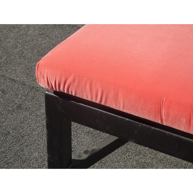 Vintage Modern Coral Velvet Long Bed Side Bench For Sale In Los Angeles - Image 6 of 12