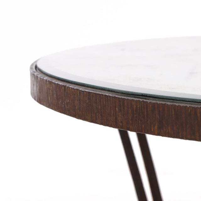 Art Deco A French Art Deco Iron Mirror-Top Occasional Table, C. 1940 For Sale - Image 3 of 7