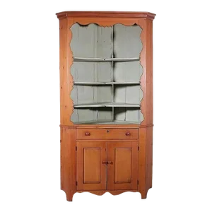 Pennsylvania Pine Open Front Corner Cupboard, 19th Century
