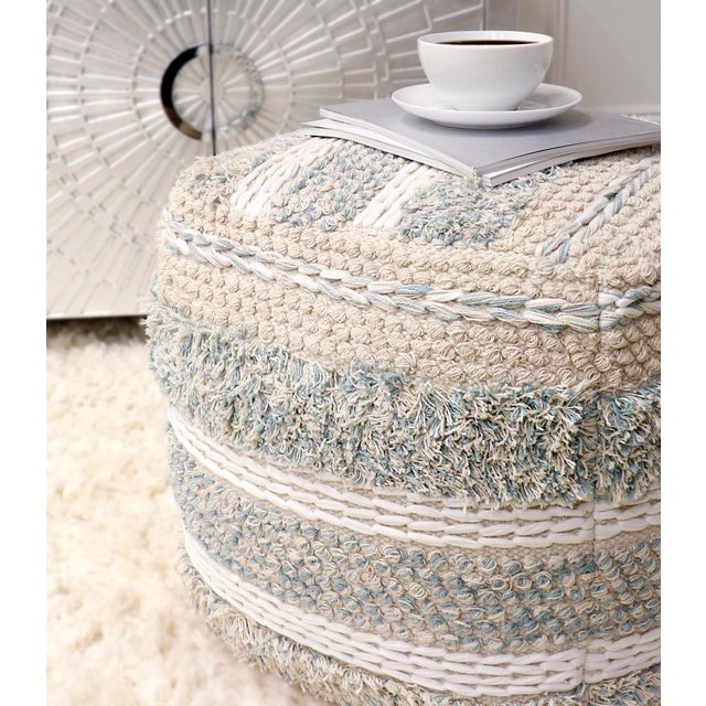 Pasargad Home Grandcanyon Cotton Braided Pouf For Sale - Image 10 of 11