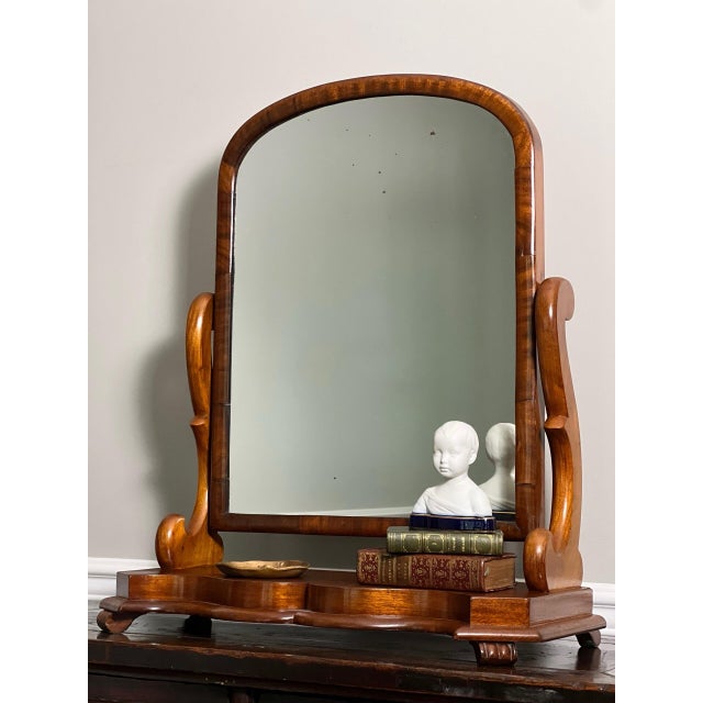 English Large Victorian Style Mahogany Footed Dressing Table Mirror, 1910s For Sale - Image 12 of 14