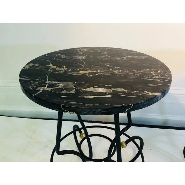 Late 20th Century Side Tables in the Manner of Jean Royere - a Pair For Sale - Image 5 of 11