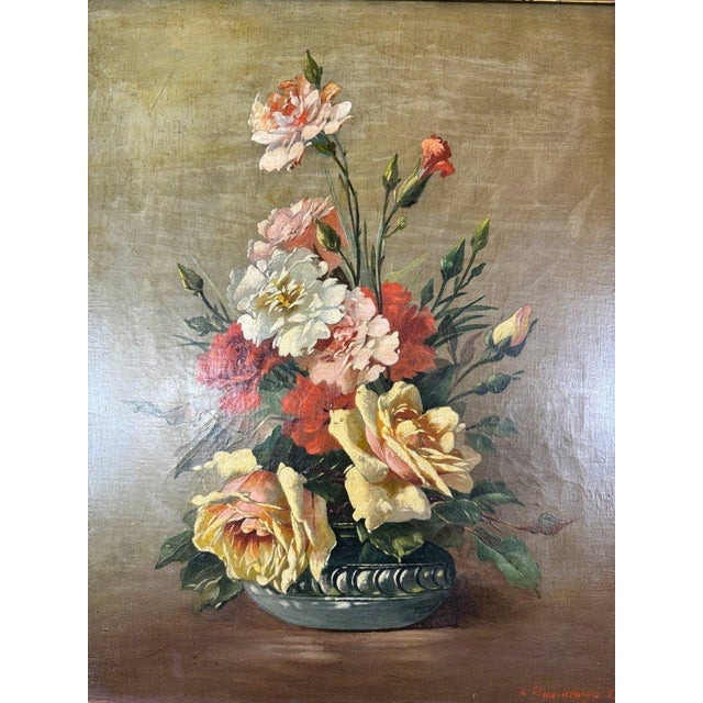 French School Artist, Floral Still Life, Early 20th Century, Oil Painting on Canvas, Framed For Sale - Image 6 of 10