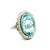 An elegant circa 1920 Art Deco ring centered by an impressive approximately 8-carat oval aquamarine, surrounded by a...