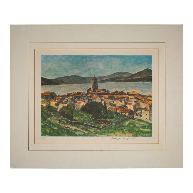 Andre Dunoyer De Segonzac, St Tropez Limited Edition Lithograph C.1959 For Sale