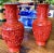 Early 20th Century Chinoiserie Red Cinnabar Vases, a Pair For Sale - Image 5 of 7