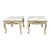 1970s Vintage French Louis XV Style Painted Low Tables With Marble Top - a Pair For Sale