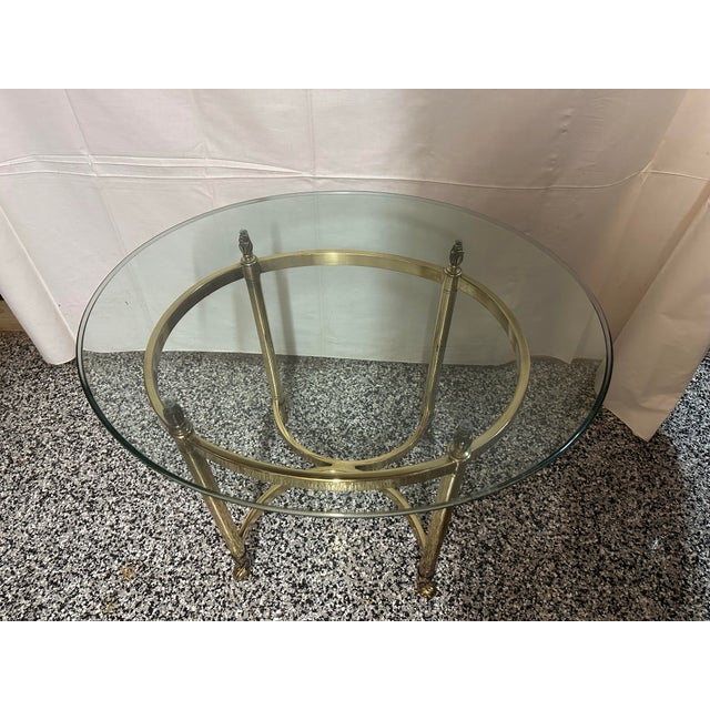 La Barge Hollywood Regency Brass Oval Table For Sale - Image 10 of 10