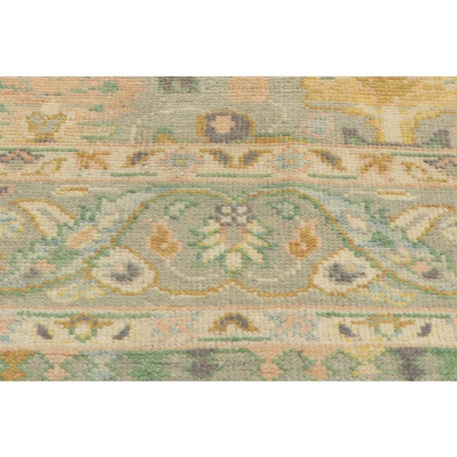 2000 - 2009 Vintage Colorful Gray Modern Oushak Rug - 08'09 X 12'08 For Sale - Image 5 of 9