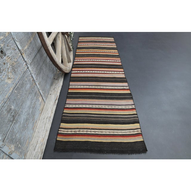 Vintage Turkish Oushak Handmade Wool Cotton Beige Runner Rug For Sale In San Francisco - Image 6 of 11