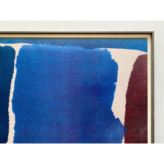 Royal Blue Helen Frankenthaler Vintage 1979 Abstract Expressionist Lithograph Print Framed Mexico City Exhibition Poster For Sale - Image 8 of 12