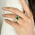 Green 18k Gold Natural Emerald Cocktail Diamond Ring Gifts for Mom Size 6.5 For Sale - Image 8 of 12