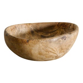 Small Decorative Antique Swedish Wooden Birch Bowl, 1900s For Sale