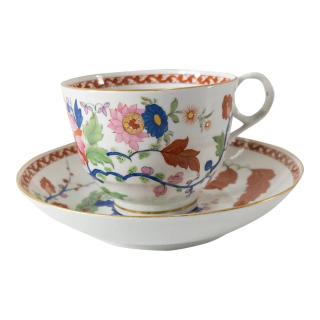 19th Century English Worcester Flight Barr & Barr Teacup and Saucer For Sale