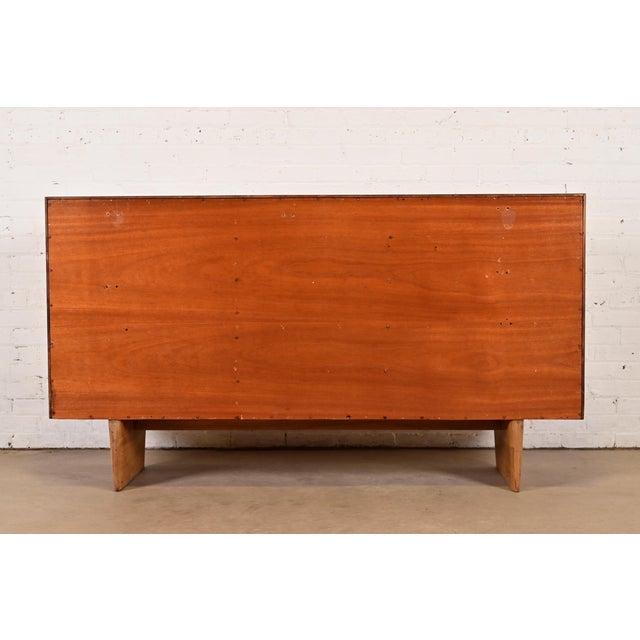 Harold Schwartz for Romweber Mid-Century Modern Sculpted Oak Tambour Door Dresser or Credenza, 1950s For Sale - Image 11 of 12