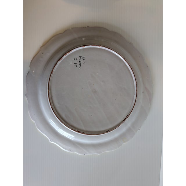 Vintage Italian Majolica Pottery Serving Platter and Bowl Hand Painted For Sale - Image 4 of 9