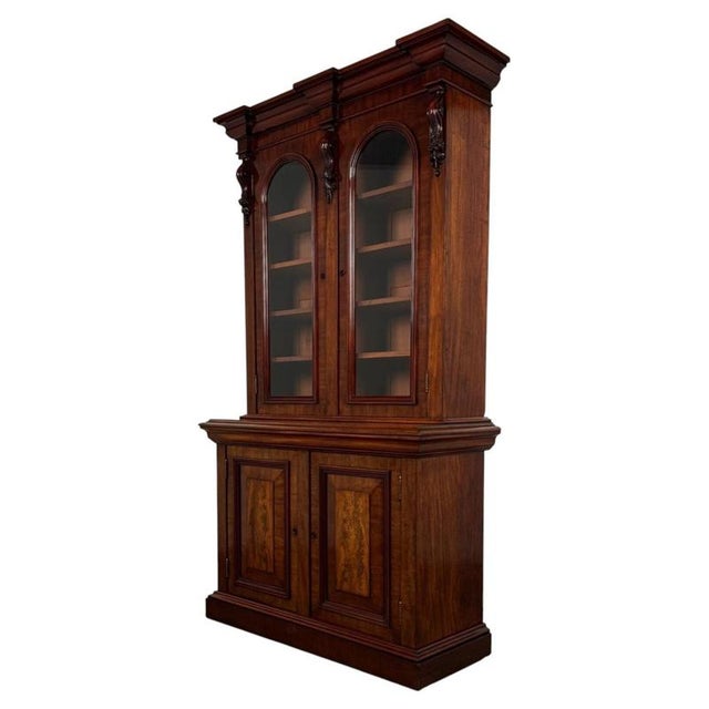 Brown Antique English Mahogany Bookcase, 1800s For Sale - Image 8 of 12