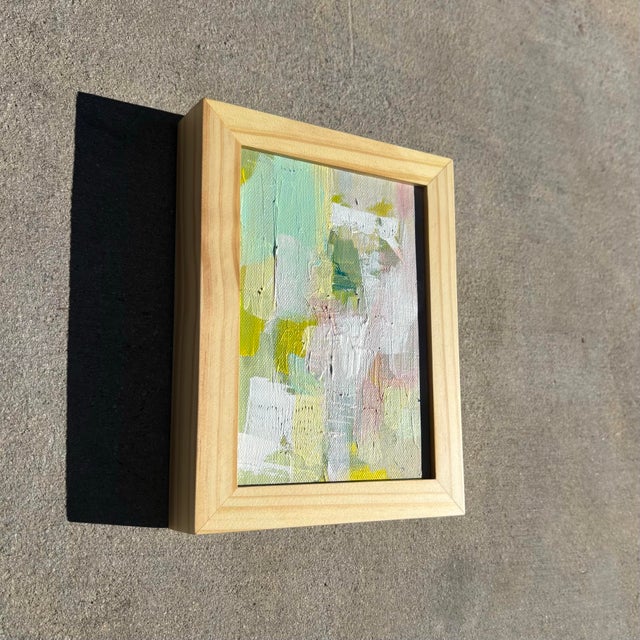 Late 20th Century Vintage Boho Miniature Painting in Wood Frame For Sale - Image 5 of 7