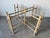 Elegant 1980s Hollywood Regency dining table base featuring a sculptural faux-bamboo carved wood construction in a warm,...