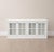 A beautifully scaled 72-inch white painted sideboard featuring four paneled glass doors and a clean, architectural...