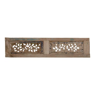 Antique Bloom Carved Small Wood Carving For Sale