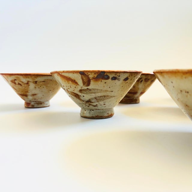Speckled Terra Cotta Pottery Rice Bowls - Set of 6 For Sale In San Francisco - Image 6 of 13