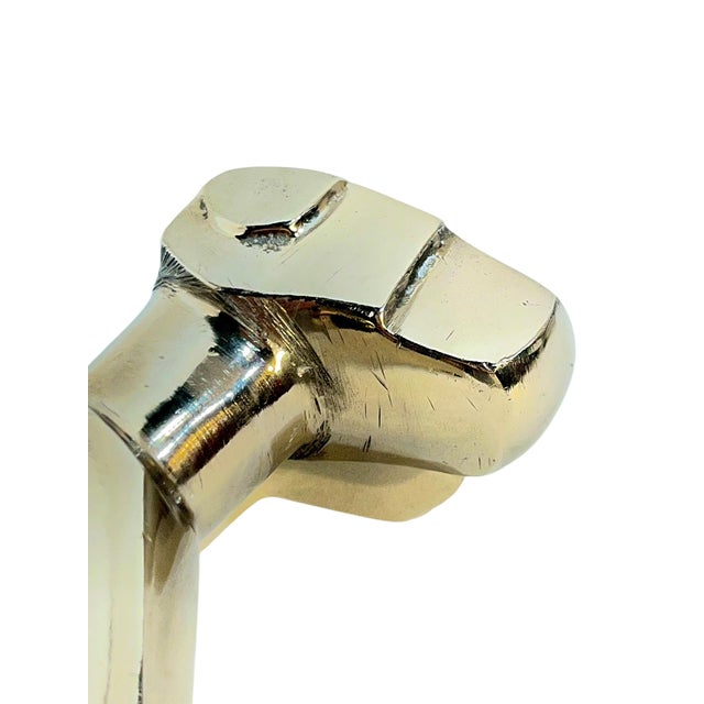 Chrome Late 20th Century Pair of Art Deco Style Chrome Finish Dog Sculptures in the Manner of E. Nokolsky For Sale - Image 8 of 14