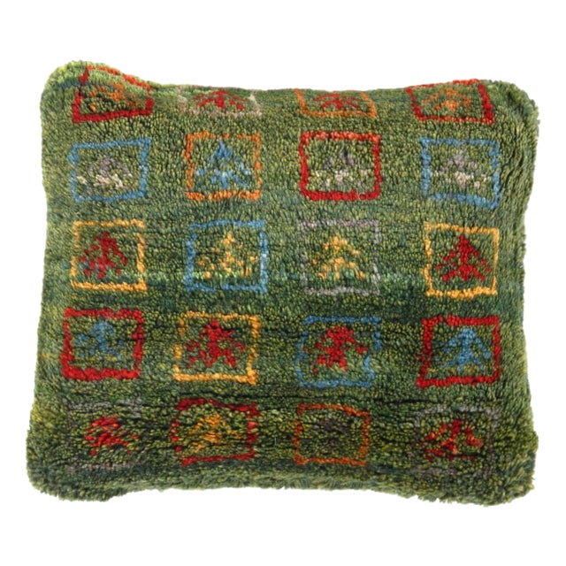 Pasargad DC Fine Hand Knotted Persian Gabbeh Pillow For Sale