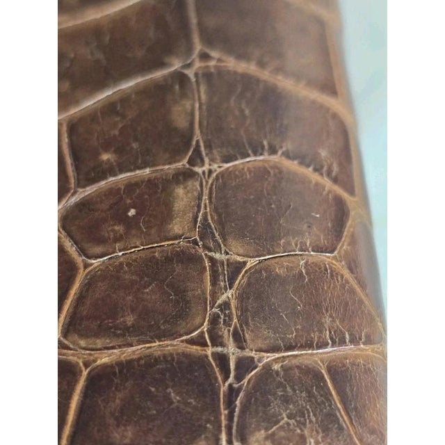 Metal Antique Early 20th Century Crocodile Skin & 9ct Gold Gentlemans Wallet For Sale - Image 7 of 18