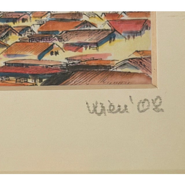 Vienna Cityscape With St. Stephen’s Cathedral, 2002, Watercolor and Ink on Paper For Sale - Image 4 of 7