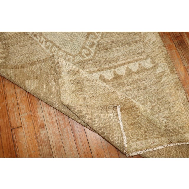 Mid 20th Century Vintage Neutral Short Turkish Kars Runner - 3' x 7'6" For Sale - Image 5 of 7