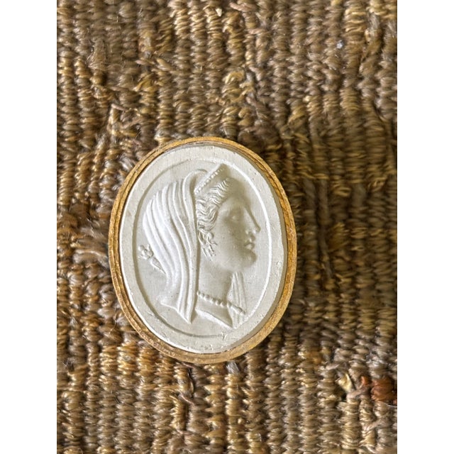 Metal Antique Italian Grand Tour Plaster Intaglios - Set of 6 (Group #10) For Sale - Image 7 of 11