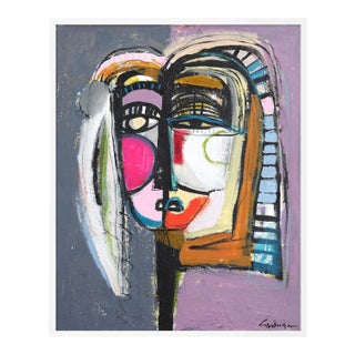 Lucille by Lesley Grainger in White Frame, XS Art Print For Sale