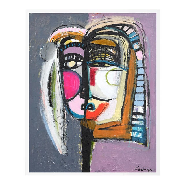 Lucille by Lesley Grainger in White Frame, XS Art Print For Sale