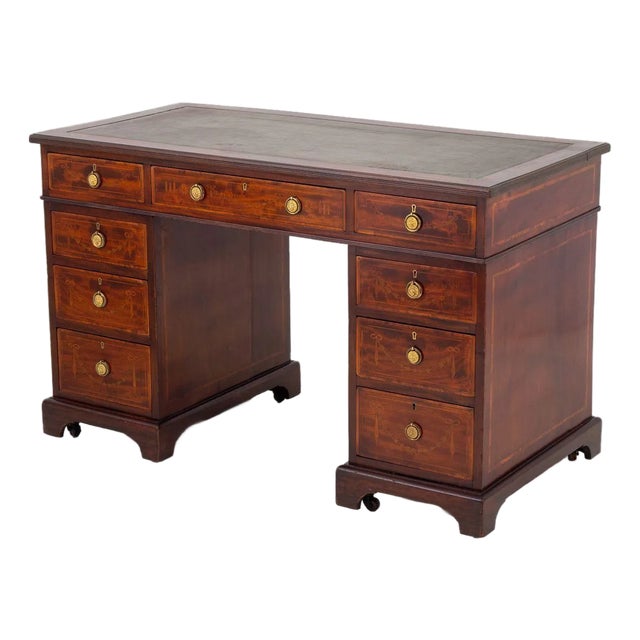 Victorian Mahogany Pedestal Desk For Sale