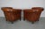 Set of Vintage Dutch Cognac Colored Leather Club Chairs For Sale - Image 13 of 17