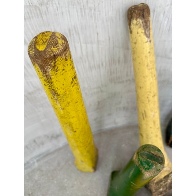 Mid-Century Colorful Vintage Wooden English Playground Games Markers- A Set of 5 For Sale - Image 4 of 12