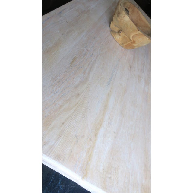 Large Brutalist Secret Oak Trestle Table, 1940s For Sale - Image 15 of 18