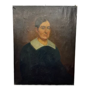 19th Century Portrait, Painting of Woman Oil on Canvas