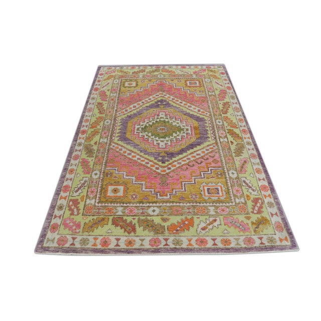 Textile Modern Turkish Oushak Rug 5' x 7' For Sale - Image 7 of 7