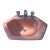 Vintage Kohler K-2930 Hexsign Hexagon Sink in Wild Rose Pink With Original Faucets For Sale