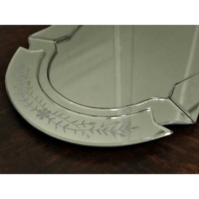 Venetian Art Deco Cut Glass Mirror Wine Tray, 1930s For Sale - Image 6 of 8