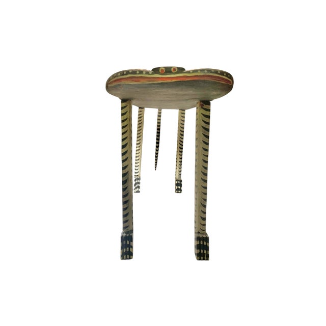 Late 20th Century Tibetan Tiger Console Table, Hand-Carved & Painted Wood, Safari, 59"w For Sale - Image 9 of 10
